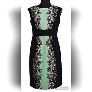 New York & Co Mint, Gray, Black Sleeveless Sheath Dress, Size 6